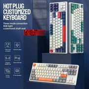 ZIYOULANG K87 Mechanical Keyboard, TKL 87 Keys Wireless 2.4GHz/Bluetooth 5.1/Wired Custom Coiled USB C Cable RGB Gaming Keyboard, Hot-Swappable Red Switch for PC PS5 PS4 Xbox one Mac Cherry MX