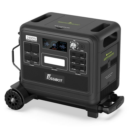FOSSiBOT Portable Power Station 2048Wh/2400W LFP Battery Solar Generator with Hand Truck for Home Backup Outdoor