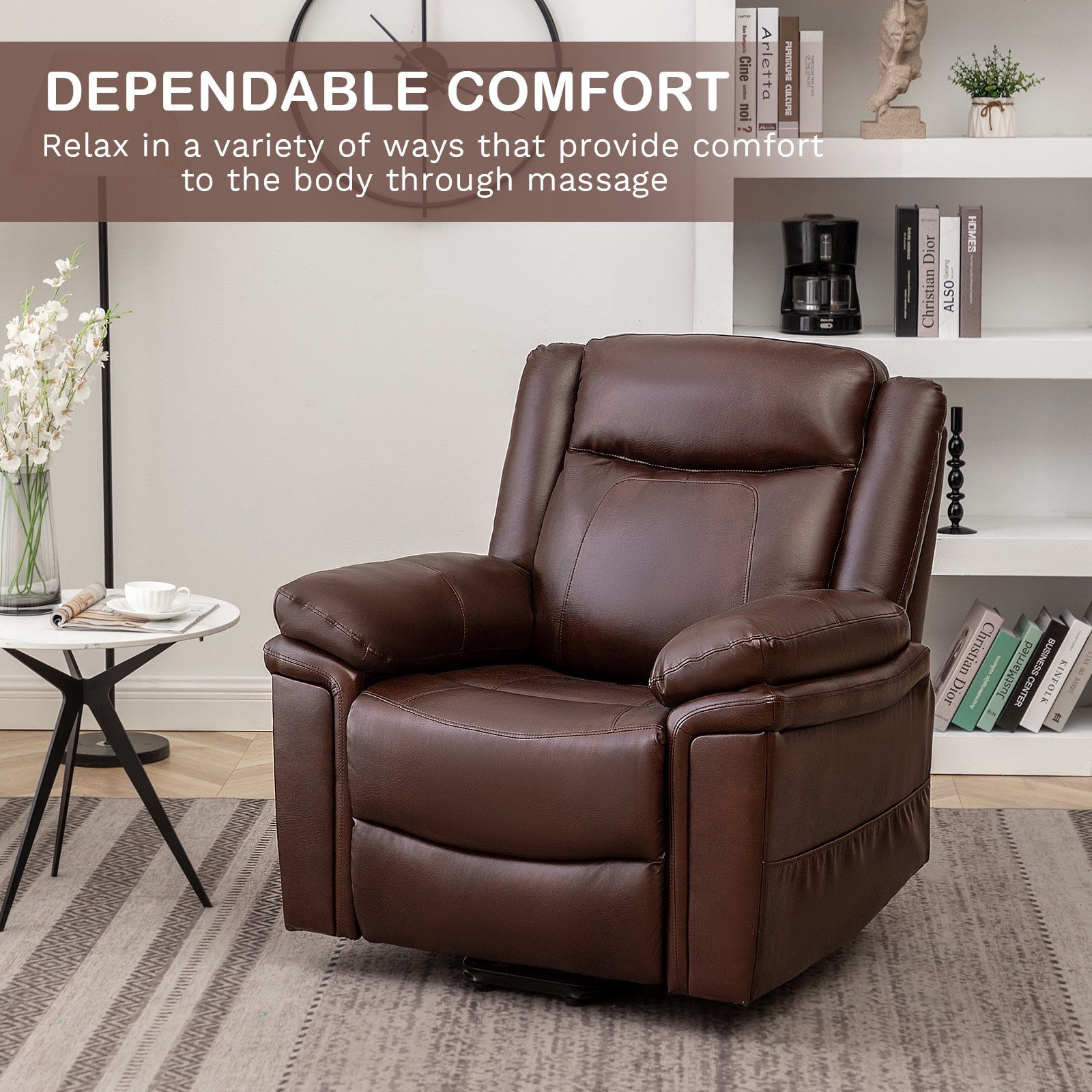 Yoleny PU Leather Electric Power Lift Recliner Chair with Massage for