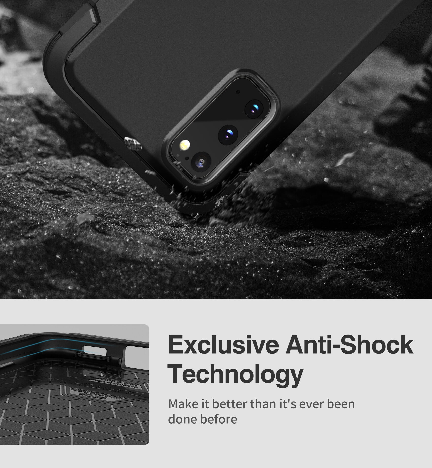 Suritch for Samsung Galaxy S20 Case 6.2 inch Rugged Shockproof Phone Cover with Builtin Screen Protector