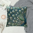 thumbnail image 2 of GOSMITH  Square Fabric Throw Pillow Cushion Cover Peacock Pattern Peacock Feathers Double Sides Various Size, 2 of 5