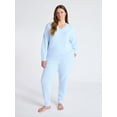 thumbnail image 2 of Joyspun Women's Fuzzy Knit V-Neck Top and Joggers Set, 2-Piece, Sizes XS-3X, 2 of 4