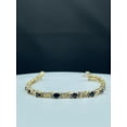 thumbnail image 4 of Diastar Jewels 14K Yellow Gold Finish Oval Cut Blue Cubic Zirconia Women's Tennis Bracelet, 4 of 4