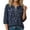 Navy, variant on Women's Embroidered Blouse, V Neck 3/4 Sleeve Floral Stitching Relaxed Fit Summer Top, Handcrafted Detail Casual Tunic Shirt