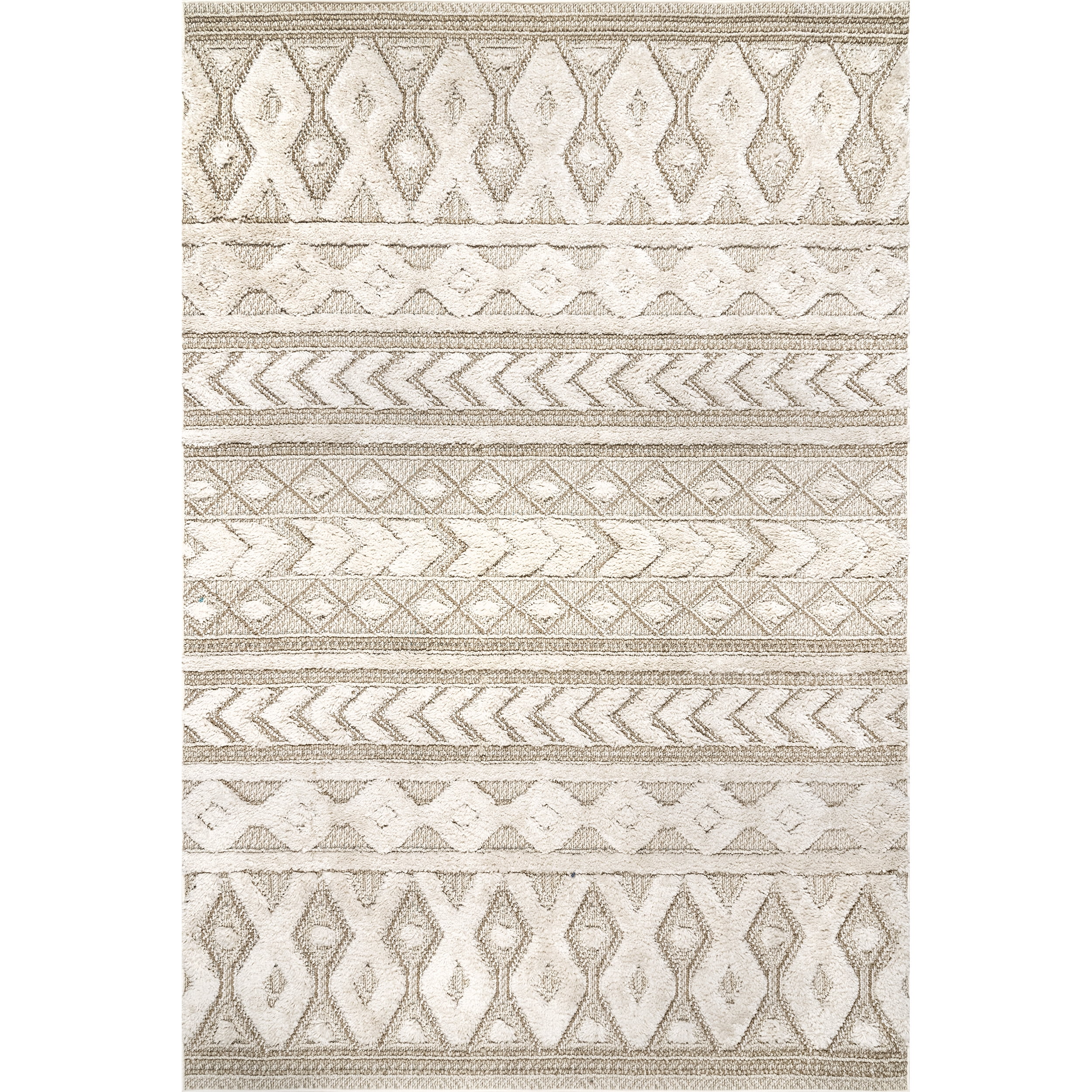nuLOOM Rebecca High Low Textured Shaggy Area Rug, 6' 7" x 9', Beige