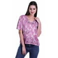 thumbnail image 2 of Moomaya Blouse d'Été Boho à Manches Courtes en Rayonne Imprimée pour Femmes, 2 of 5