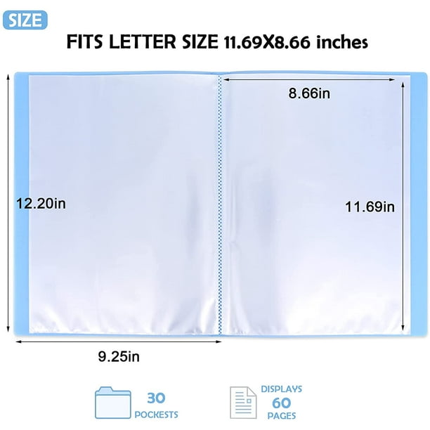 5 Pieces Binder With Plastic Sleeves Portfolio Binder A4 Presentation Books  With 30 Pockets Portfolio Folder 8.66 X 11.69 Inches Clear Sheet Protector