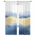 thumbnail image 3 of Blue Yellow Sheer Curtains 96 Inches Long 2 Panels Set, Window Sheer Curtains for Living Room/Bedroom, Modern Abstract Art Waves Light Filtering Rod Pocket Curtain 52'' x 96'' x 2, 3 of 7