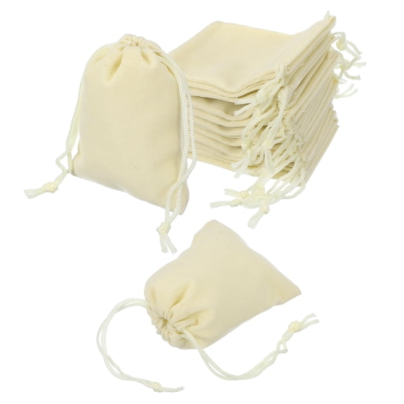 Uxcell 20 Pcs Velvet Drawstring Bag, 2.7 x 3.5 Inch Jewelry Velvet Pouches Gift Bags for Wedding Party Favor Candy Jewelry Packaging Organizing Storage, Yellow