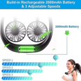 thumbnail image 4 of Portable Rechargeable Neck Fan Mini Hands-Free Neckband Fan with Strong Airflow, 4 of 5