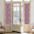 thumbnail image 2 of Vintage Middle Century Window Privacy Film, Abstract Bohemia Style Aztec Pink Static Cling UV Sun Blocking Heat Control Window Tint Day and Night, Non-Adhesive One Way Privacy Cover 17.7''x78.7'', 2 of 7