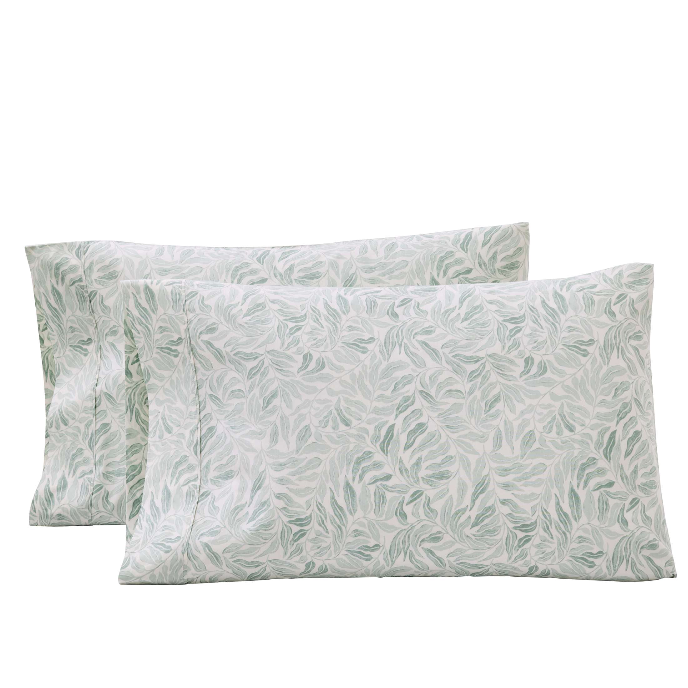 Better Homes & Gardens 2-Piece 300 Thread Count Cotton Percale Vierra Vine Green Pillowcases, King