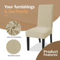 thumbnail image 3 of Stretch Chair Covers For Dining Chairs Set Of 4 Decorative Jacquard Dining Room Chair Covers Washable Kitchen Chair Slip Covers For Dining Room, Hotel, Party (4, Light Beige), 3 of 7