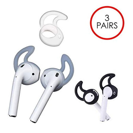 HM Airpods Cover (3 Pairs) - Best Original Accessories for Apple Air Pods - Ultra Superior Grip Earhooks & Increased