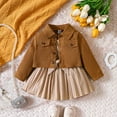 thumbnail image 2 of Odeerbi 6M-3Y Toddler Girls Outfits Slip Pleated Dress with Long Sleeve Jacket Two-piece Set Casual Dress Coat Suit Toddler Girls Clothes, 2 of 9