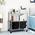 thumbnail image 3 of Topbuy 4-Drawer Rolling Storage Cart Metal Rack Organizer Shelf with Wheels Black, 3 of 5