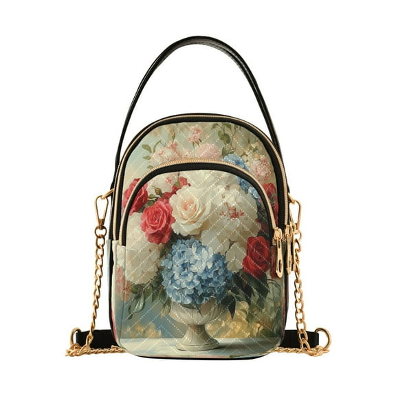 Cross Body Fashion Shoulder Waist Purse Bags Vibrant Bouquet Of Elegance Pocket Handbags