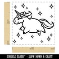 thumbnail image 2 of Chubby Unicorn with Stars Self-Inking Rubber Stamp Ink Stamper - Black Ink - Small 1 Inch, 2 of 7