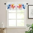thumbnail image 3 of Hokiten Rod Pocket Curtain Valance, Colorful Flowers Farmhouse Window Valance for Living Room, Bedroom, Kitchen Modern Abstract Art Oil Painting Floral 54"W x 18"L, 3 of 8