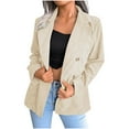 thumbnail image 2 of Lilgiuy Women Classic Solid Color Corduroy Long Sleeves Button Casual Blazer Jacket Tops Coat Winter Clothes for 2022, 2 of 5