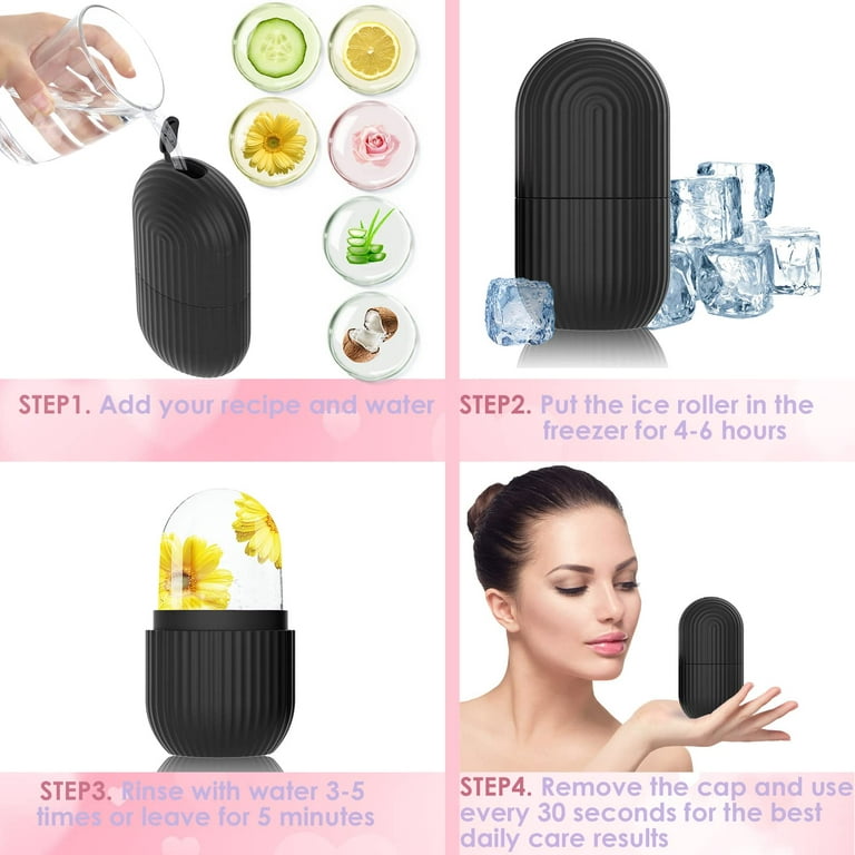 Skin Care Beauty Lifting Contouring Tool Silicone Ice Cube Trays Ice Globe Ice Balls Face Massager Facial Roller Reduce Acne Pink