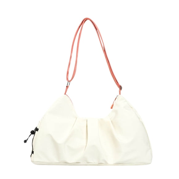 RXIRUCGD Large Nylon Crescent Crossbody Bag, Casual Hobo Bag Shoulder Bag for Women Men Adjustable Strap Shoulder Bag Beige