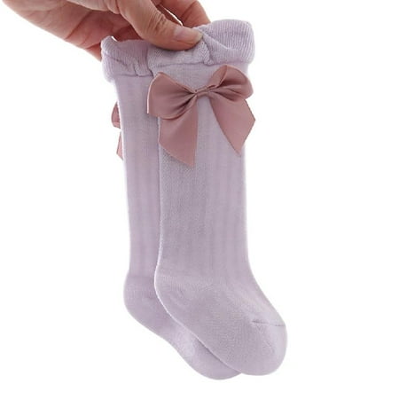 

Princess Baby Girls Knee High Socks Toddler Infants Bowknot Breathable Mesh Dress Uniform High Tube Long Stockings