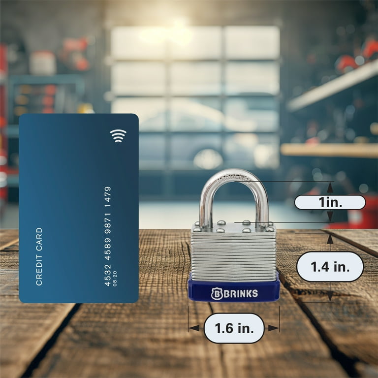 Brinks Laminated Steel 40mm Keyed Padlock with 7/8in Shackle, 4