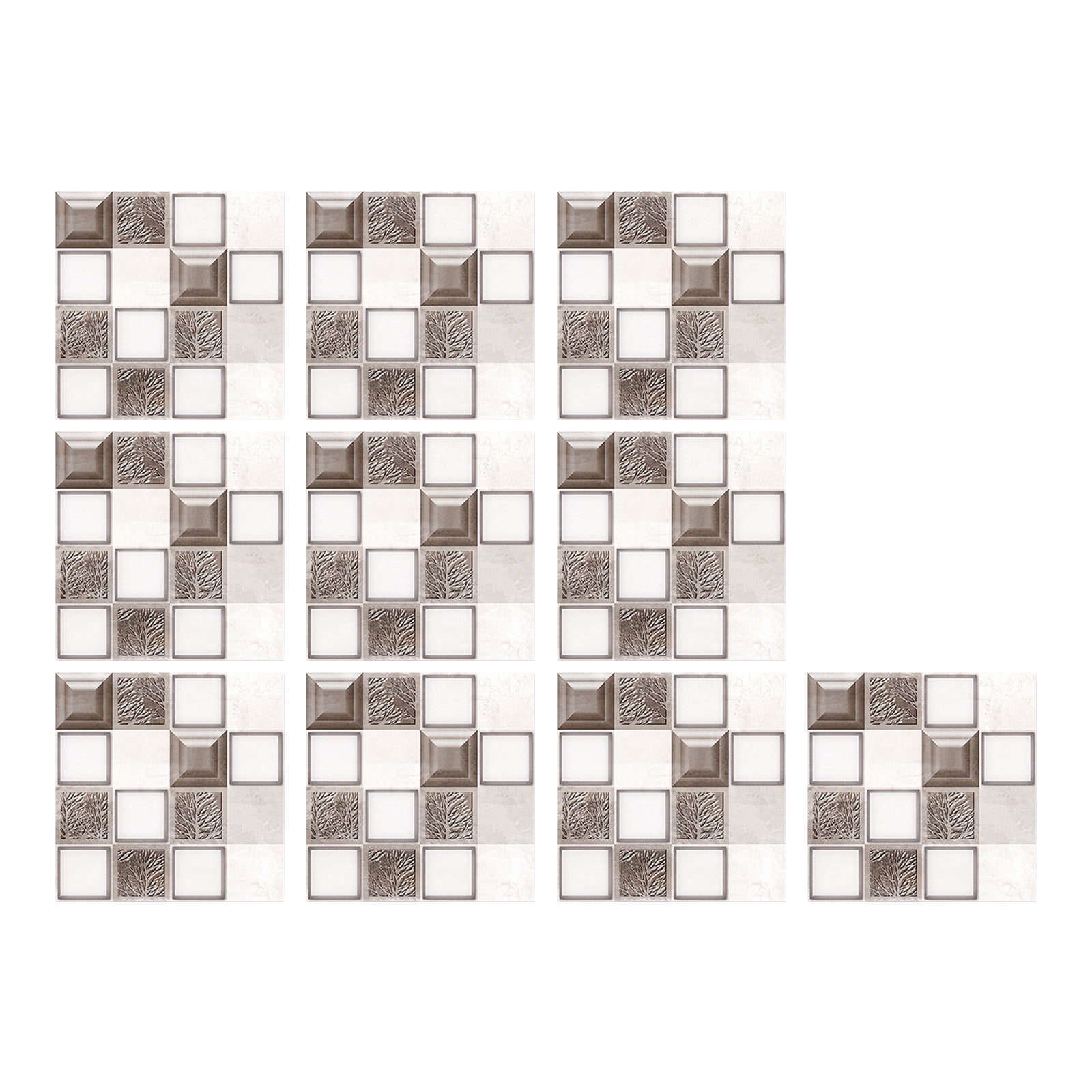 Pompotops 3D Crystal Tile Stickers DIY Waterproof Self-Adhesive Wall Stickers