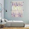 thumbnail image 5 of Floral Lavender Kitchen Curtains Sets for Windows 24 Inch Length, Spring Wildflower Print Idyllic Spring Rod Pocket Window Treatments Tier Curtains and Valances Set for Bedroom/Bathroom, 5 of 8