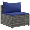 thumbnail image 2 of vidaXL 9 Piece Garden Sofa Set with Cushions Grey Poly Rattan, 2 of 5