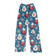 thumbnail image 4 of Women's Christmas Printed Plush Pants, Full Length Long Trousers for Winter Casual Wear, Soft and Warm Fleece Material with Festive Design for Women,Blue,XS, 4 of 4