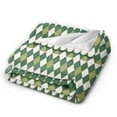 thumbnail image 2 of KLL Fleece Blanket Plush Throw Blanket Light Green Squares ,Soft Fuzzy Cozy Flannel Blanket for Couch Sofa Bed.(50"x40" ), 2 of 7