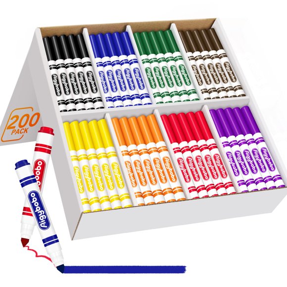 Marcadores lavables Aigybobo, 200 unidades, 8 colores surtidos