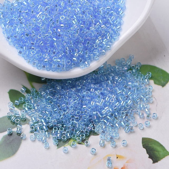 MIYUKI Delica Beads Cylinder Japanese Seed Beads 11/0 (DB0176) Transparent Aqua AB 1.3x1.6mm Hole: 0.8mm about 2000pcs/10g