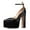 Black, variant on FSJ Women Sexy Pointed Toe Platform Pumps Buckled Ankle Strap High Block Heels Glossy Evening Night Dressy Shoes Size 8 Red