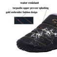 thumbnail image 3 of Womens Mens Slippers House Winter Slip on Shoes Warm Fur Lined Snow Plush Waterproof Indoor/Outdoor Black 8.5/9 US, 3 of 7