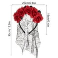 thumbnail image 3 of Women Rose Flower Hair Clip Rose Side Combs Flamenco Flowers Day of The Dead Costumes Mexican Hair Accessories for Wedding Party Halloween Rose Accessories, 3 of 7