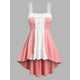 thumbnail image 1 of Tank Top de Encaje de Alto con Escote Pico de Color Bloque Rosegal  Camisetas sin mangas de talla grande, 1 of 5