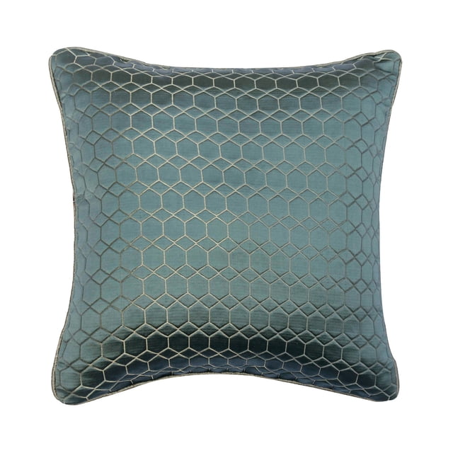 Cushion Covers, Blue 16"x16" (40x40 cm) Throw Pillow Covers, Jacquard Geometric Throw Pillows For Couch, Geometric Pattern Modern Style - Geometric Sea