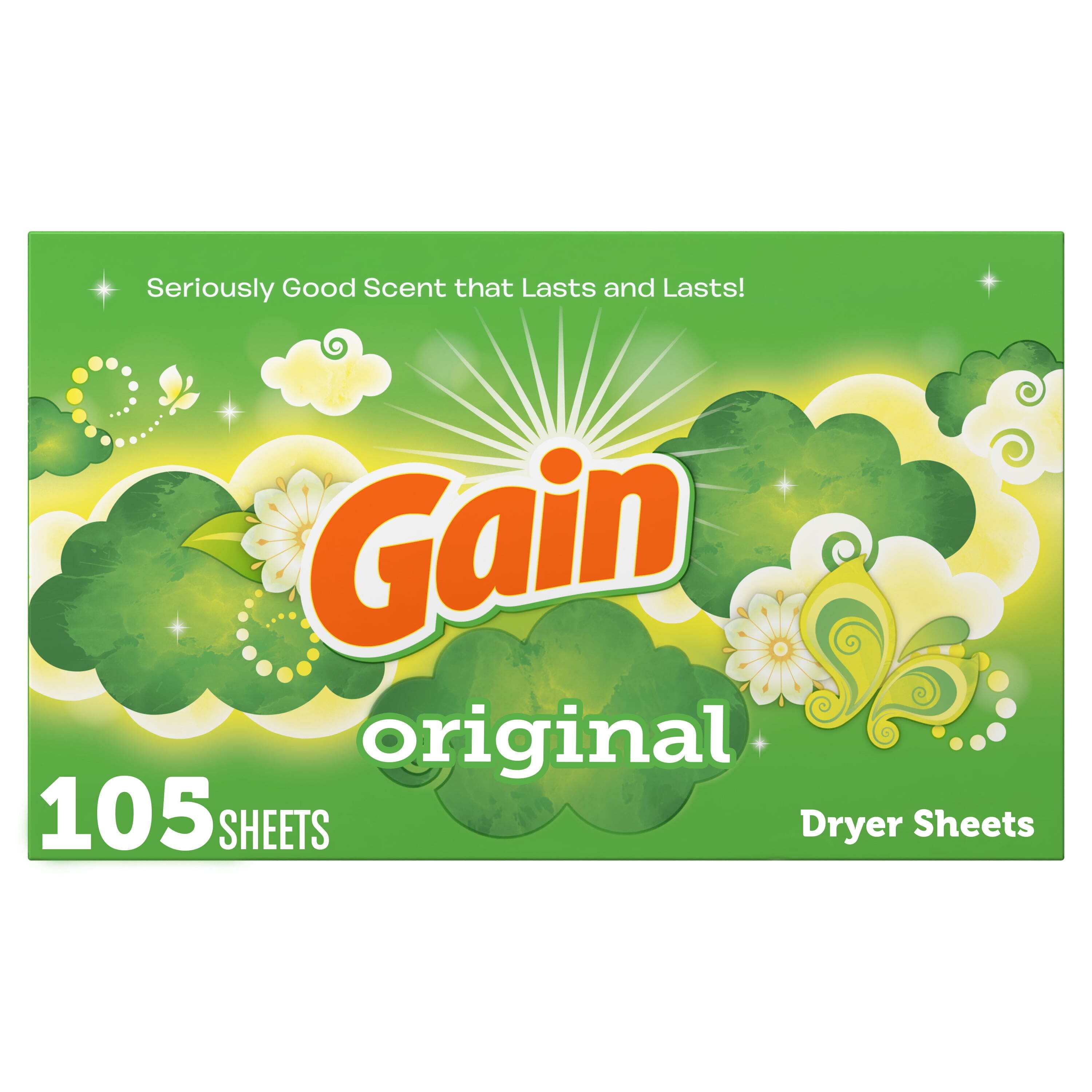 Gain Fabric Softener Dryer Sheets, Original Scent, 105 Count