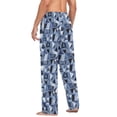 thumbnail image 6 of Men's Lightweight Pajama Bottoms Modern Abstract Pattern Stretch Elastic Waist Side Pockets Spring Fall, 6 of 7