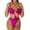Hot Pink, variant on WREESH Womens One Piece Swimsuits Solid Hollow Out Bikini Push-Up Pad Swimwear Beachwear Sleeveless Bathing Suits Green