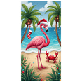 thumbnail image 2 of Colorful Design Christmas Flamingo Polyester Decorative Beach Banner for Holiday Party Indoor Decoration Event Celebration, 2 of 8
