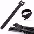 thumbnail image 3 of Bridas para cables de nieve, bridas para cables autoagarre reutilizables ajustables negras (100 piezas 150 x 12 mm), 3 of 5