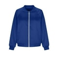 thumbnail image 6 of jtjvou Women's Jacket Lightweight Zip Up Jacket Casual Striped Jacket Coat Outerwear Windbreaker with Pockets Blue L, 6 of 8