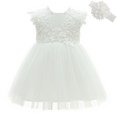 thumbnail image 1 of Bébés Filles Robe Bébé Princesse Baptême Fête d'Anniversaire Robe Formelle (Ivoire (Style 2), 12M / 12-15 Mois), 1 of 2