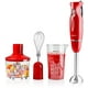 thumbnail image 1 of OVENTE Batidora de mano eléctrica de inmersión, 300 W de potencia, 2 velocidades de mezcla con cuchillas de acero inoxidable, juego de batidora de mano con accesorio para batidor de huevos, vaso mezcl, 1 of 5