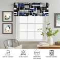 thumbnail image 6 of Kitchen Valances for Window, Navy Blue Black Geometric Lines Light Filtering Rod Pocket Valance Curtain, Abstract Modern Style Short Curtains Window Topper for Bedroom Bathroom Living Room 54x18in, 6 of 9
