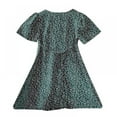 thumbnail image 3 of Summer Girl's Retro Floral Casual Short Sleeves Dress Princess Dress, 3 of 5